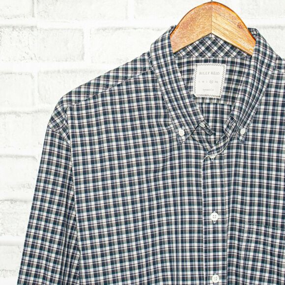 BILLY REID Men's Standard Cut Button up Shirt Gray check Cotton Size XL - Picture 5 of 5